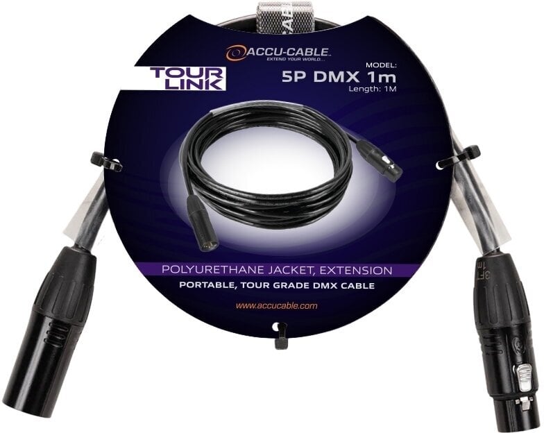 Kabel za DMX svetlo Accu Cable Tour Link 5P DMX 1 m Ravni - Ravni Kabel za DMX svetlo