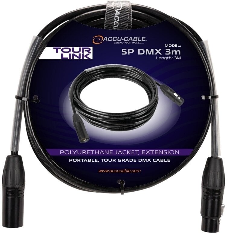 Kabel za DMX svetlo Accu Cable Tour Link 5P DMX 3m Ravni - Ravni Kabel za DMX svetlo