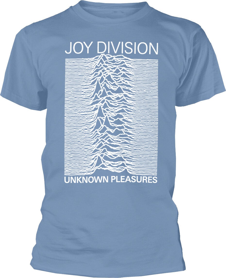 T-Shirt Joy Division Unknown Pleasures White On Blue Light Blue L T-Shirt