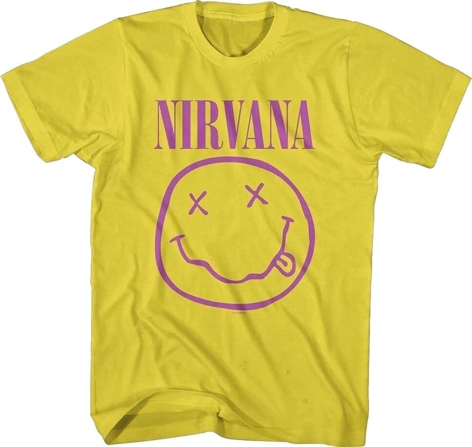 T-Shirt Nirvana Pink Happy Face Yellow 3XL T-Shirt