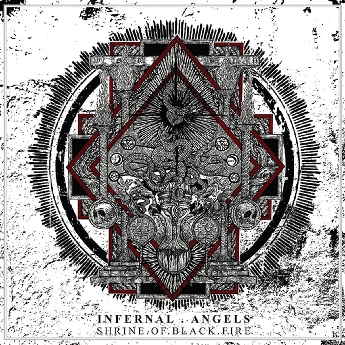 LP Infernal Angels - Shrine Of Black Fire (Limited Edition) (Opaque White /Black Splatter Coloured) (LP)