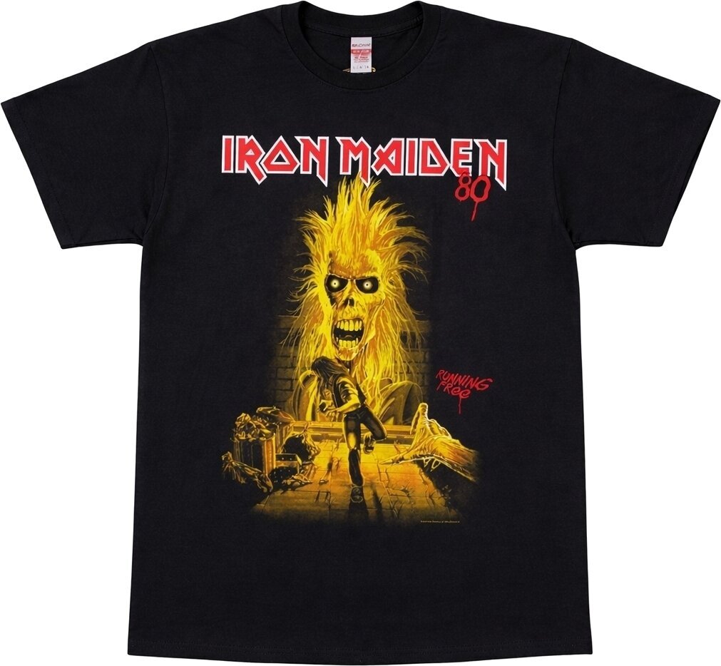 T-shirt Iron Maiden Running Free Black S T-shirt