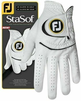 Gloves Footjoy StaSof Mens Golf Glove Pearl LH S - 1