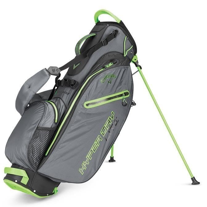 Borsa da golf Stand Bag Callaway Hyper Dry Lite Double Strap Titanium/Black/Green Stand Bag 2019