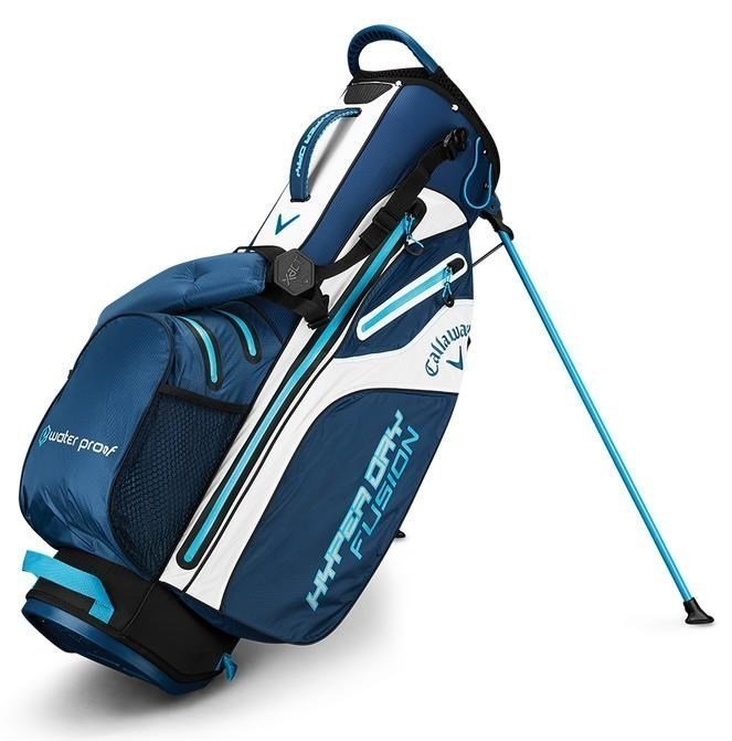 Geanta pentru golf Callaway Hyper Dry Fusion Navy/White/Blue Stand Bag 2019