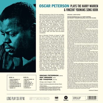 LP deska Oscar Peterson - Oscar Peterson Plays The Harry Warren & Vincent Youmans Song Book (Limited Edition) (180 g) (LP) - 1