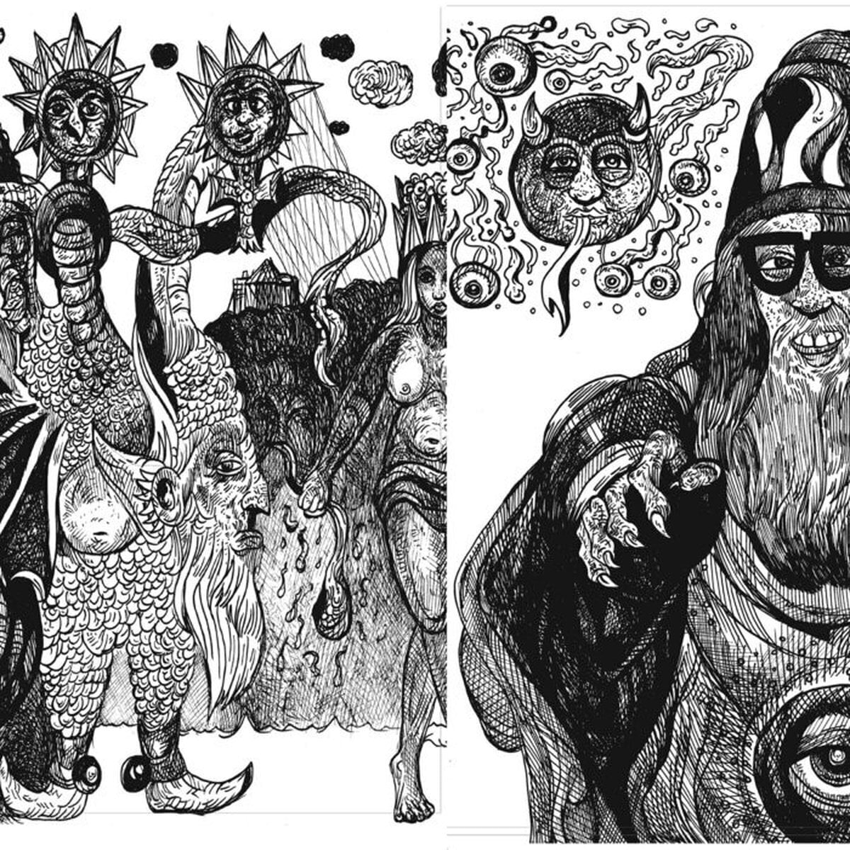 LP deska Gay Witch Abortion & The Grasshopper Lies Heavy - Gay Witch Abortion / The Grasshopper Lies Heavy Split (LP)