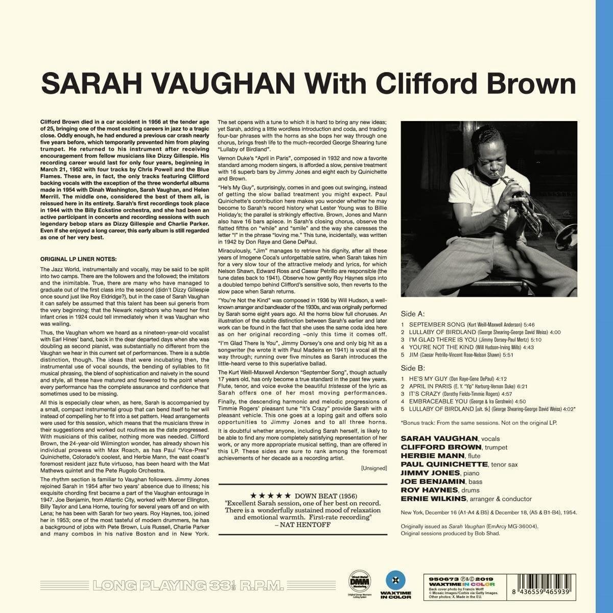 LP platňa Sarah Vaughan - Sarah Vaughan (Limited Edition) (Translucent Blue Coloured) (LP)