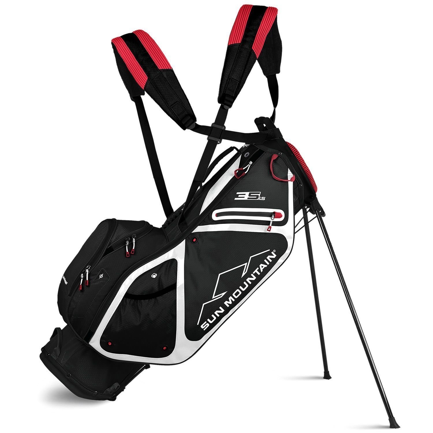 Golfmailakassi Sun Mountain 3.5 LS Black/White/Red Stand Bag 2019