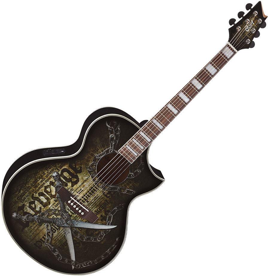 Jumbo Elektro-Akustikgitarren Cort NDX-CQ-BK