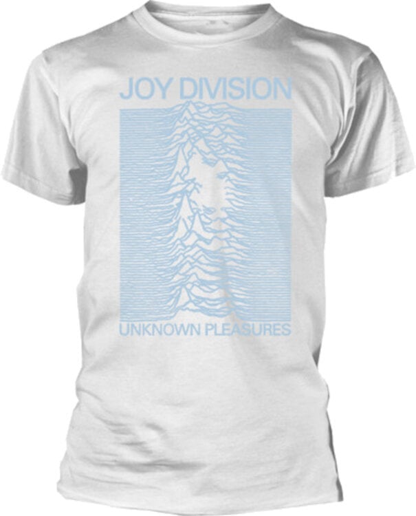 T-Shirt Joy Division Unknown Pleasures Blue on White White L T-Shirt