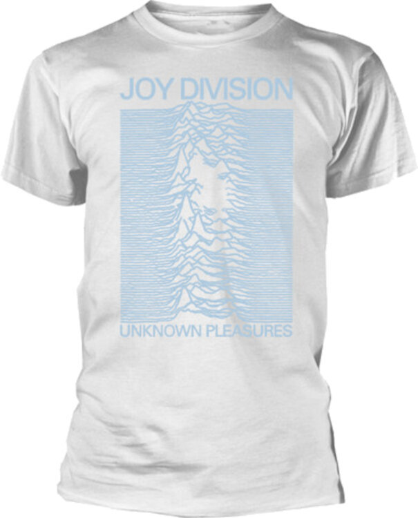 T-Shirt Joy Division Unknown Pleasures Blue on White White 2XL T-Shirt