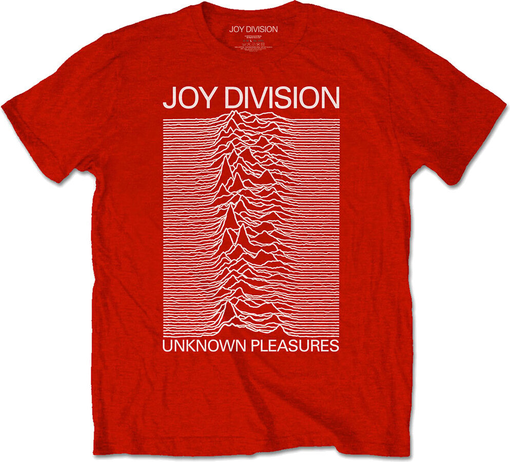 T-Shirt Joy Division Unknown Pleasures White On Red Red XS T-Shirt