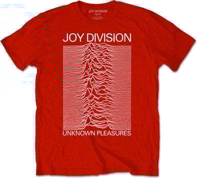 T-Shirt Joy Division Unknown Pleasures White On Red Red S T-Shirt - 1