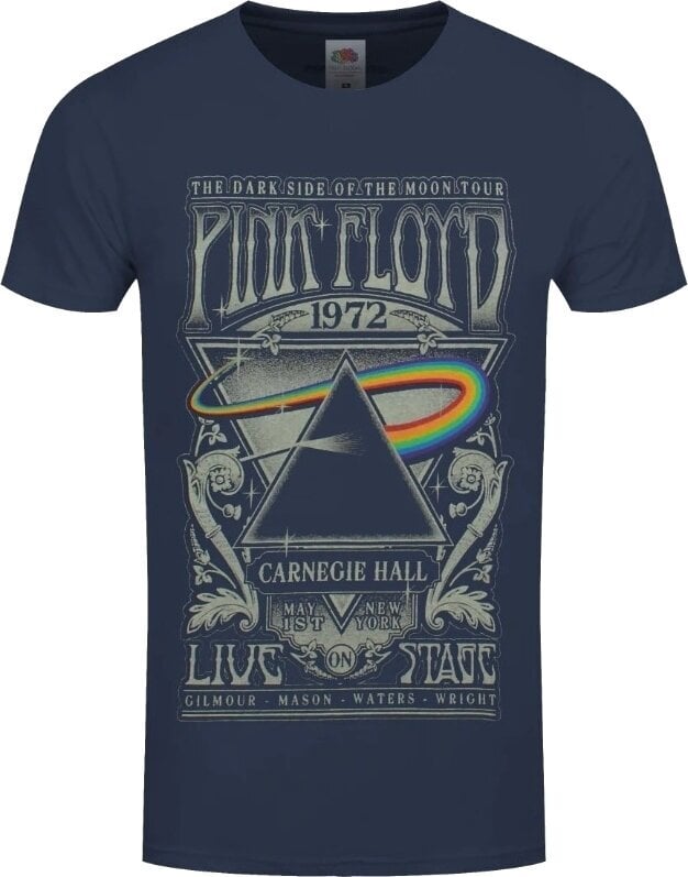 T-shirt Pink Floyd Carnegie Hall Poster Navy Blue XL Feminino T-shirt