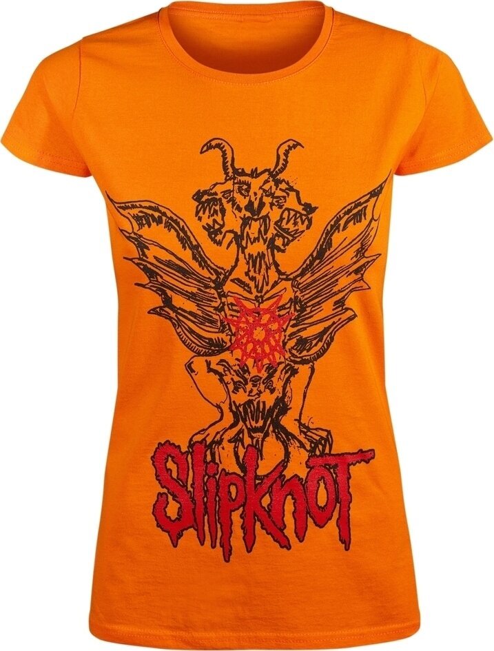 T-Shirt Slipknot Winged Devil (Back Print) Orange S Ladies T-Shirt