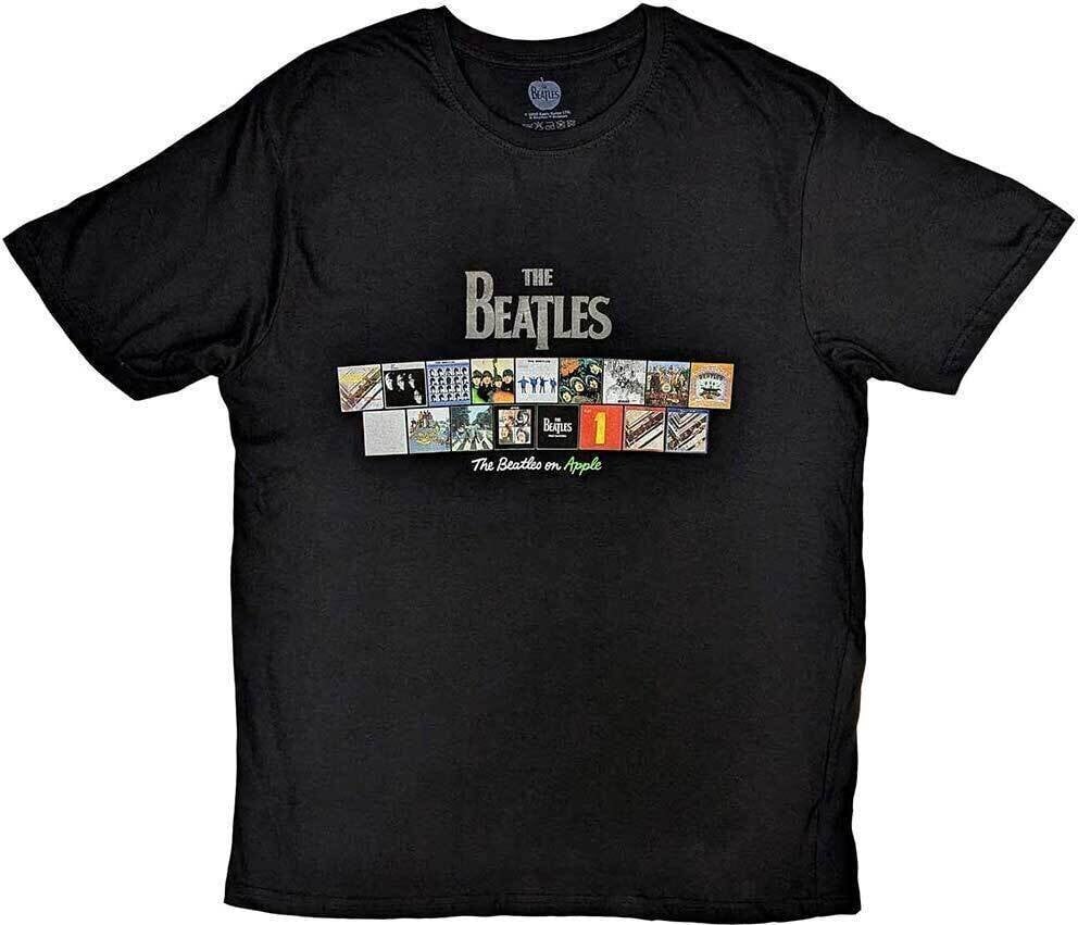 T-Shirt The Beatles Albums on Apple (Puff Print) Black L T-Shirt