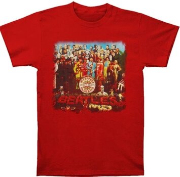 T-Shirt The Beatles Vintage Sgt Pepper (Back Print) Scarlet Red M Ladies T-Shirt - 1