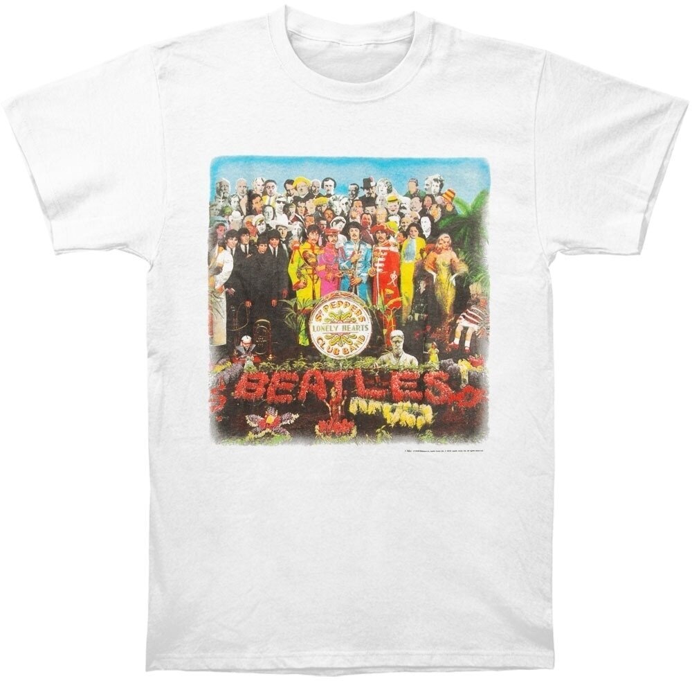 T-Shirt The Beatles Vintage Sgt Pepper (Back Print) White L Ladies T-Shirt