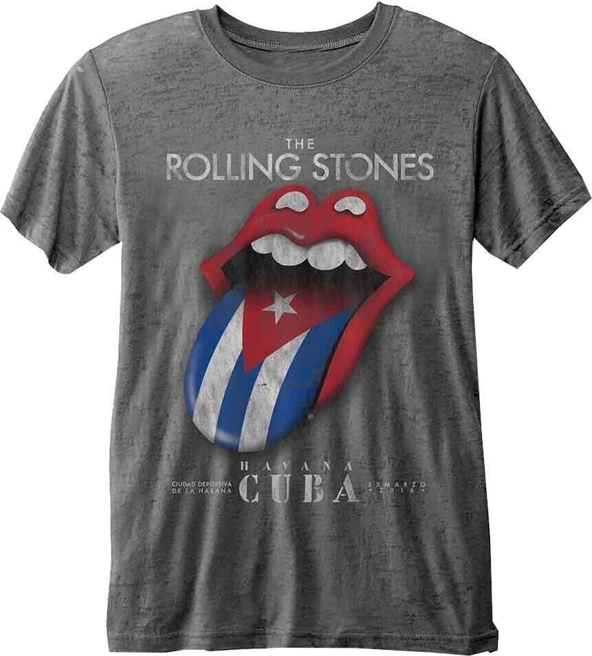 T-Shirt The Rolling Stones Havana Cuba (Burnout) Charcoal Grey XL T-Shirt
