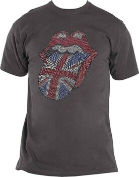 T-Shirt The Rolling Stones Classic UK Tongue (Embellished) Charcoal Grey M Ladies T-Shirt - 1