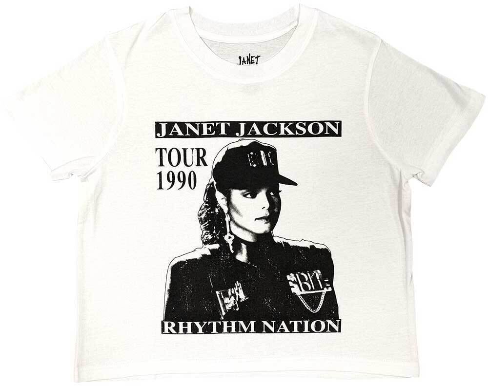 T-Shirt Janet Jackson Rhythm Nation White 2XL Ladies T-Shirt