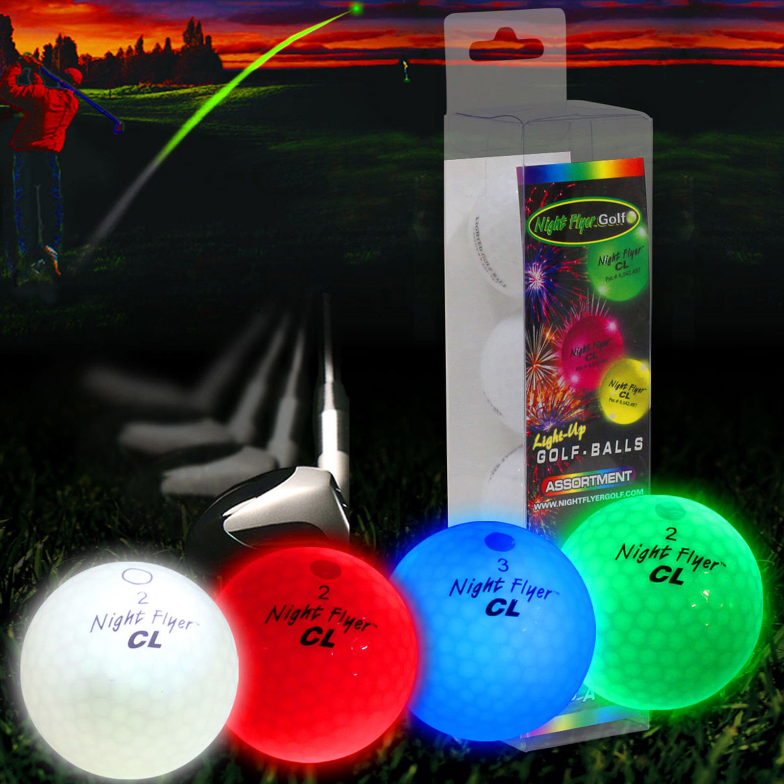 Golfball Masters Golf Night Flyer Mixed Colour Balls