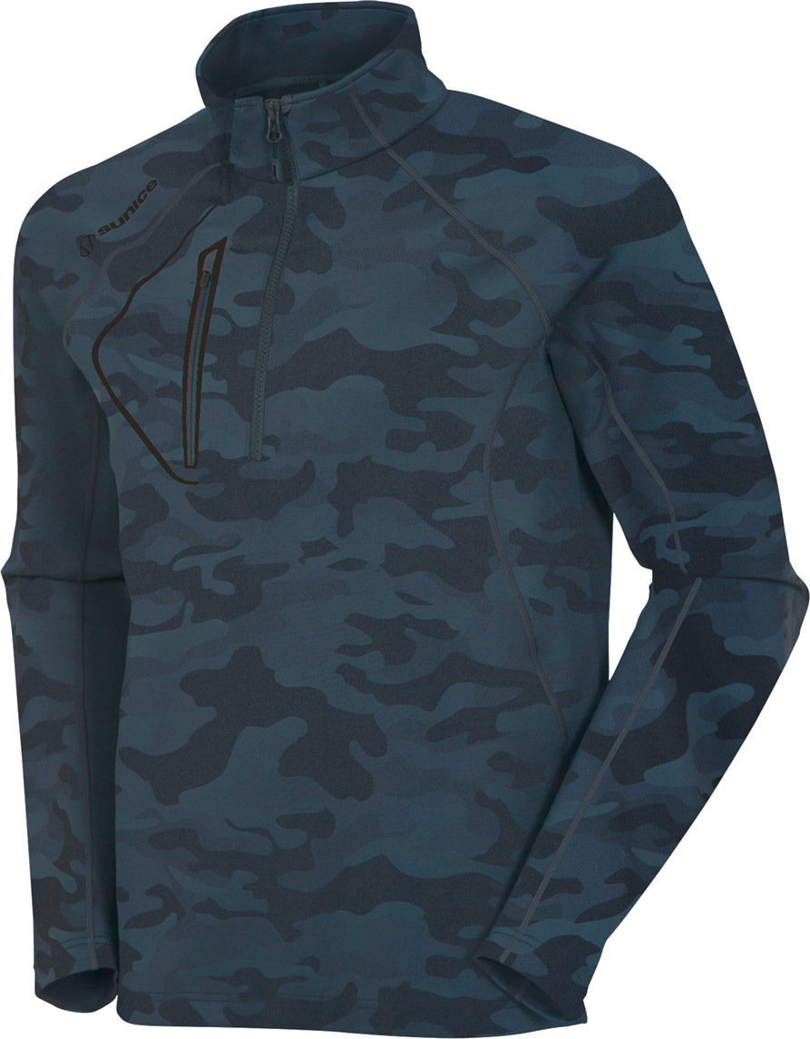 Pulover s kapuco/Pulover Sunice Allendale 1/2 Zip Charcoal Camo/Black L