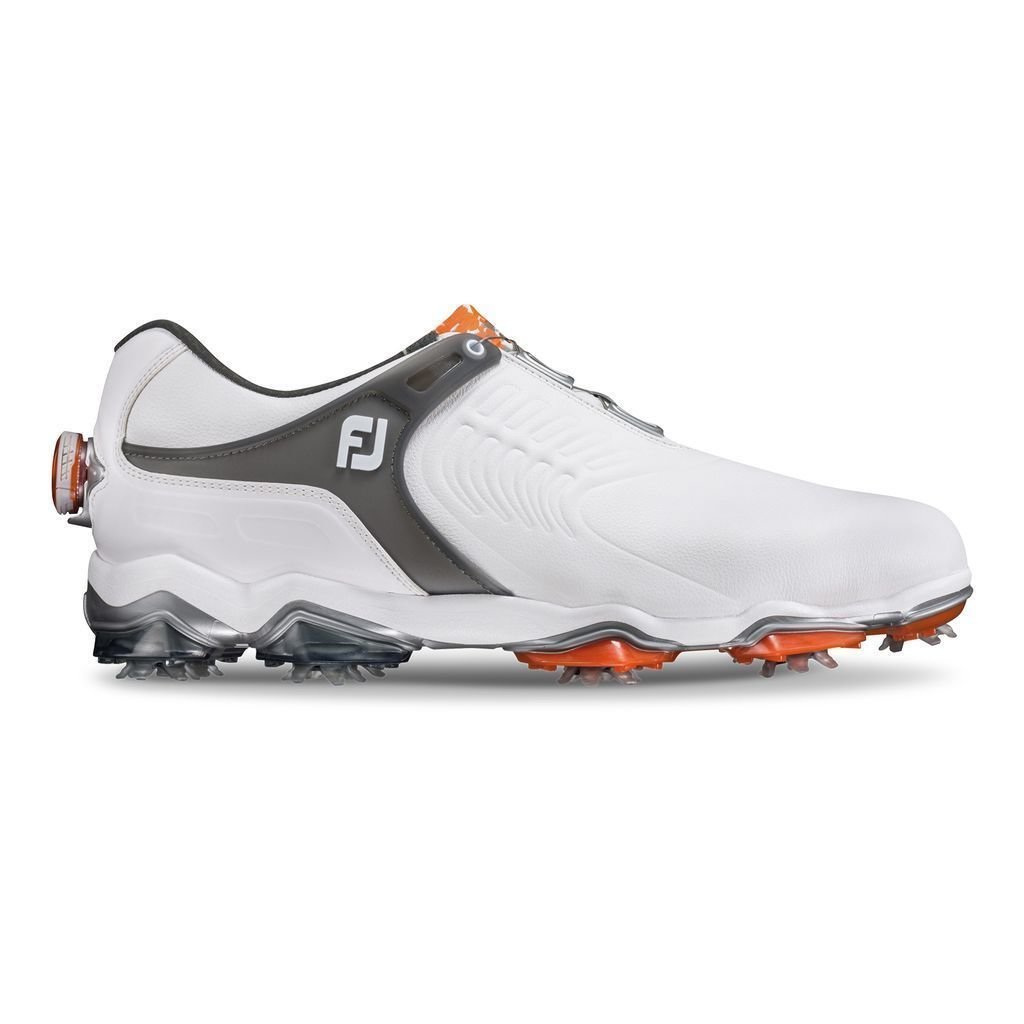 Мъжки голф обувки Footjoy Tour-S BOA бял-Dark Grey 45