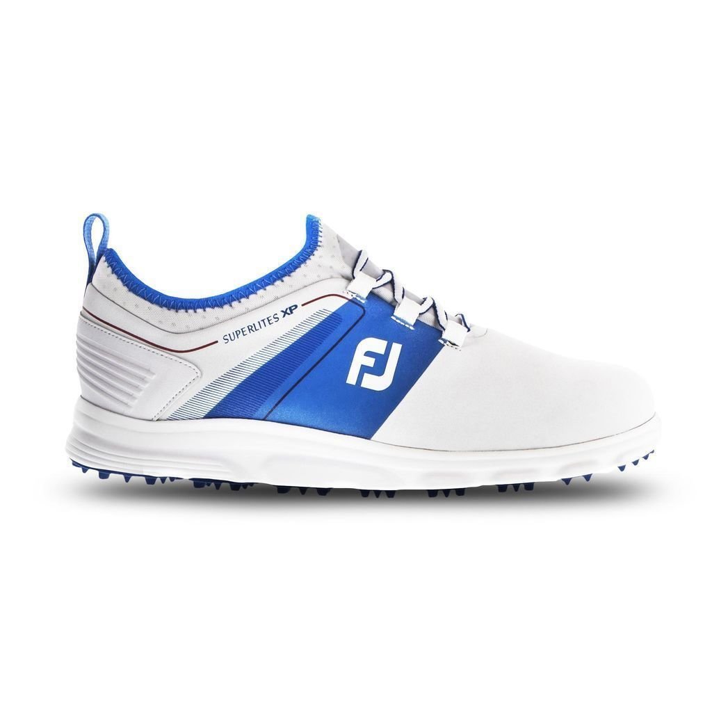 Chaussures de golf pour hommes Footjoy Superlites XP White/Blue/Red 40,5