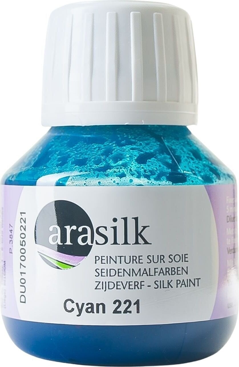 Silkemaling Darwi Arasilk Silkefarve Cyan Blue Green 50 ml 1 Stk.