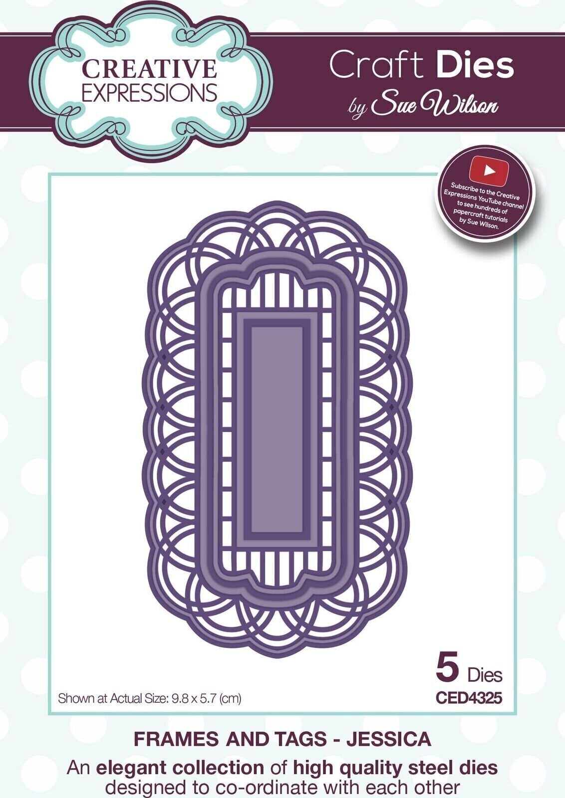 Scrapbooking CREATIVE EXPRESSIONS Cutting And Embossing Metal Stencils Set predložaka za rezanje 5 kom