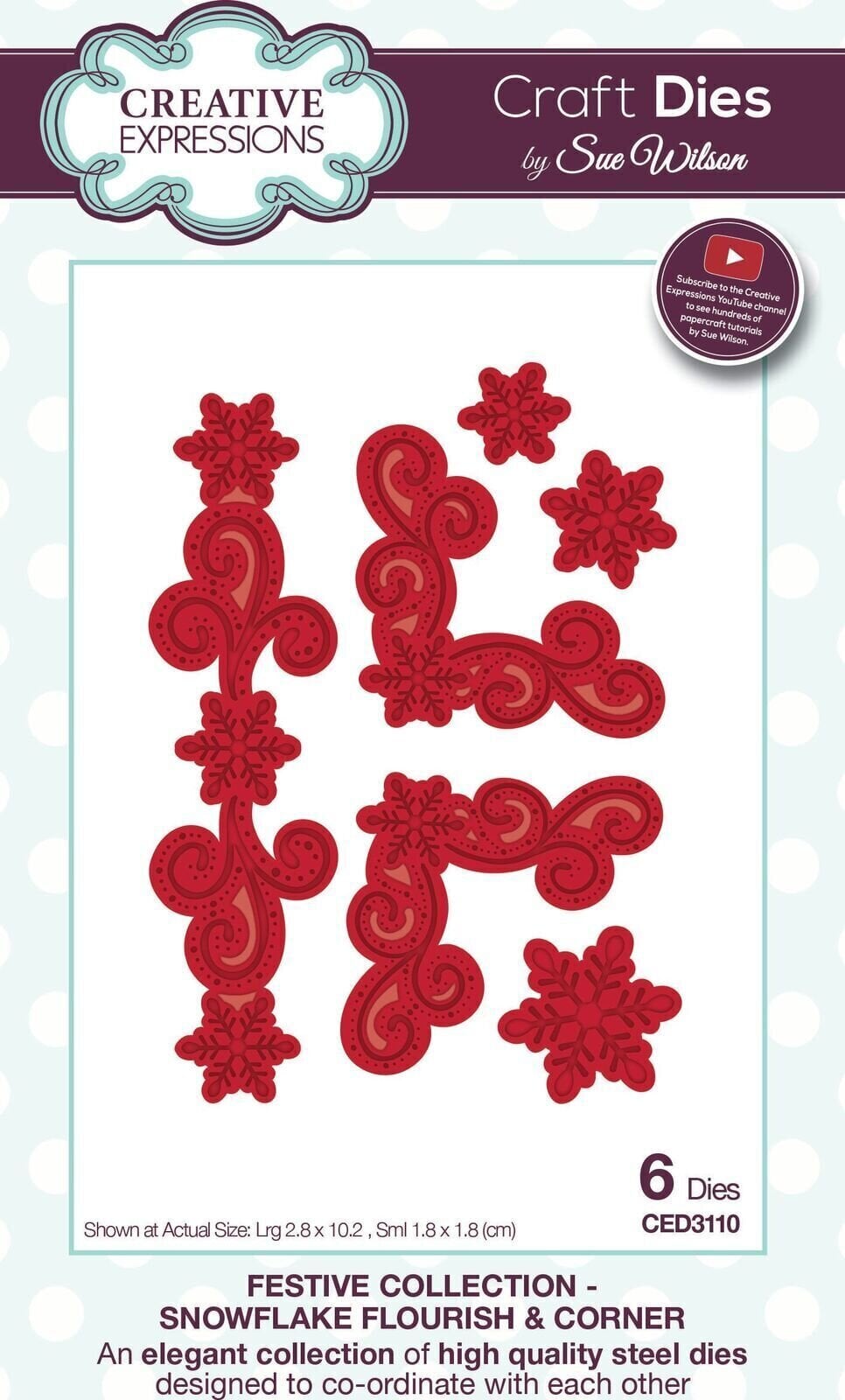 Scrapbooking CREATIVE EXPRESSIONS Cutting And Embossing Metal Stencils Set de șabloane de tăiat 6 Bucăți