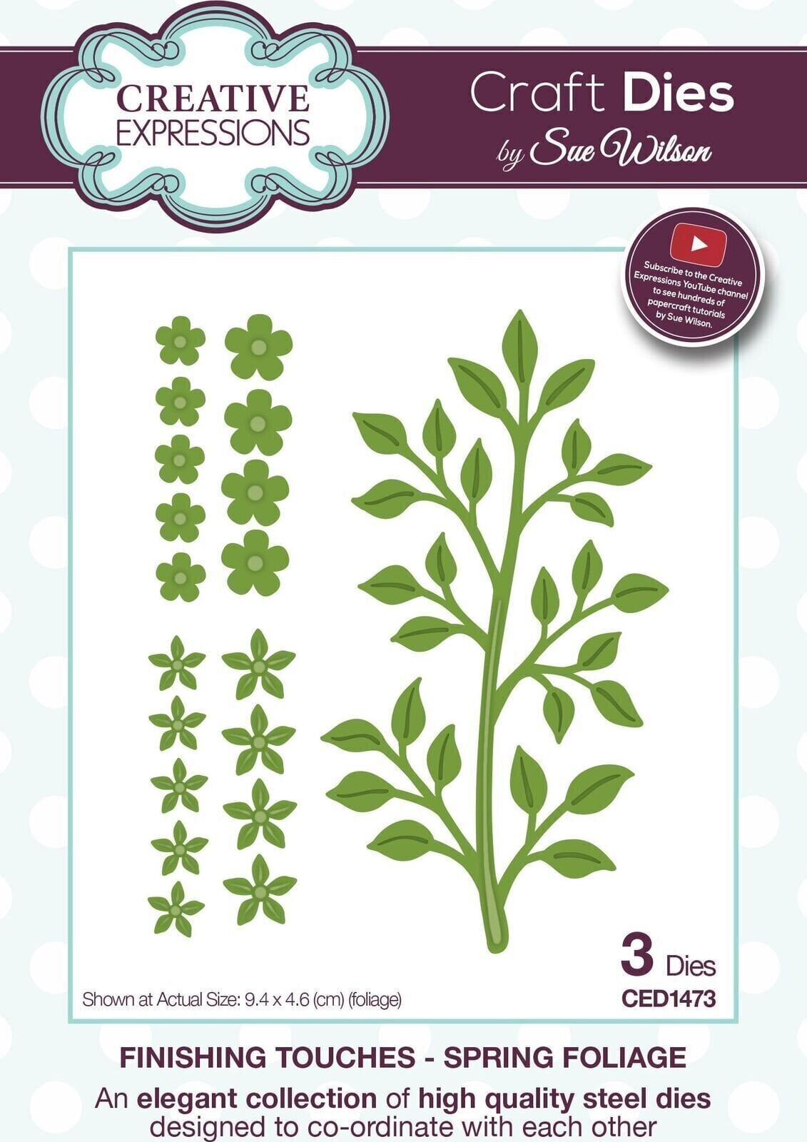 Scrapbooking CREATIVE EXPRESSIONS Cutting And Embossing Metal Stencils Set predložaka za rezanje 3 kom