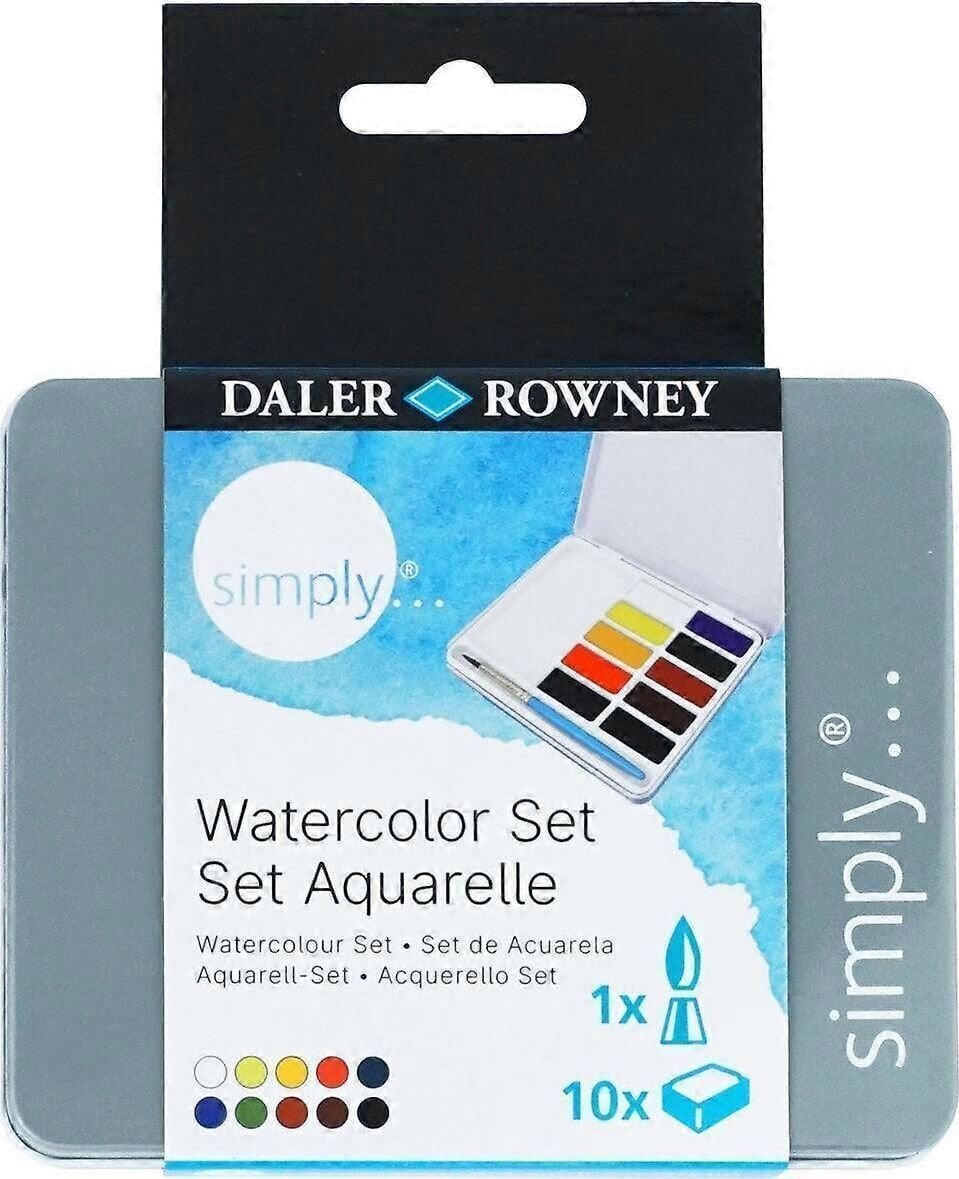 Peintures aquarelles Daler Rowney Watercolor Ensemble de peintures à l'aquarelle Mélange 10 pièces