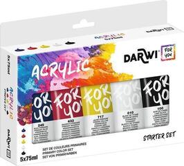 Culoare acrilică Darwi Acrylic Paint Set de vopsele acrilice 5 x 75 ml 5 Bucăți