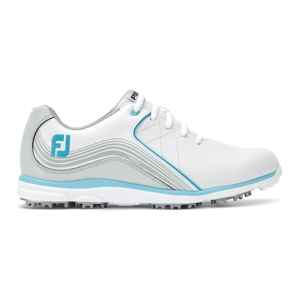 Golfskor för dam Footjoy Pro SL White/Silver/Blue 38,5