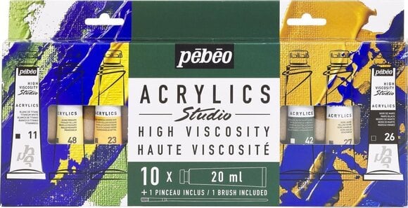 Culoare acrilică Pébéo Acrylic Paint Set de vopsele acrilice 10 x 20 ml 10 Bucăți - 1