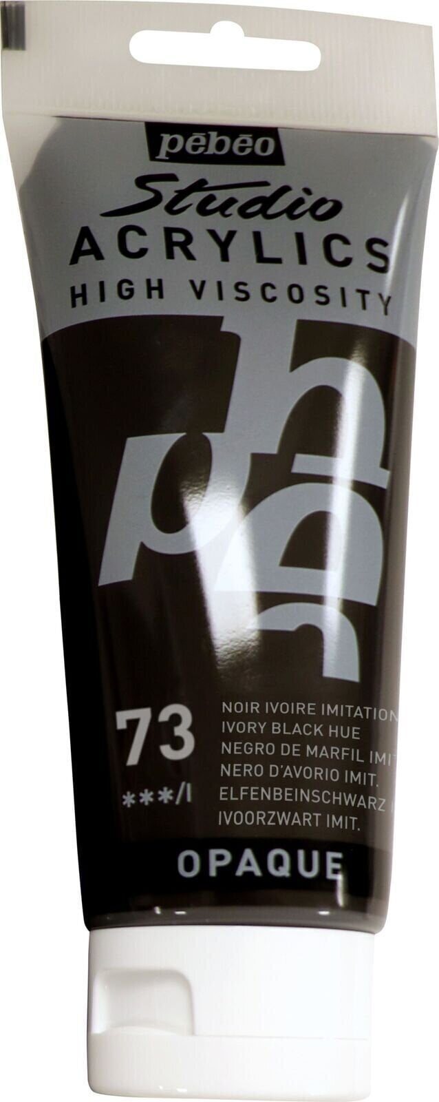 Culoare acrilică Pébéo Acrylic Paint Vopsea acrilică Ivory Black Hue 100 ml 1 buc.