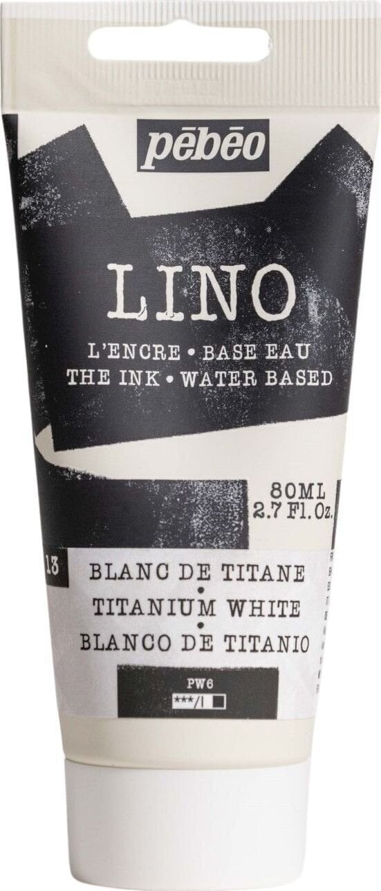 Culoare pentru linogravură Pébéo Lino Paint Culoare pentru linogravură Alb Titanium 80 ml