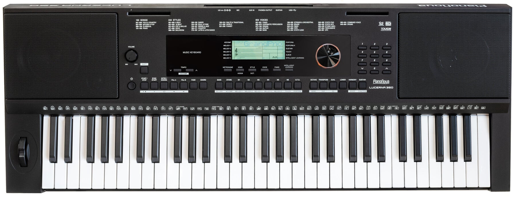 Keyboard z dinamiko Pianonova Lucerna 350 Keyboard z dinamiko Black