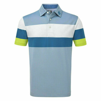 Camiseta polo Footjoy Engineered Birdseye Pique Blue/White/Citrus XL - 1