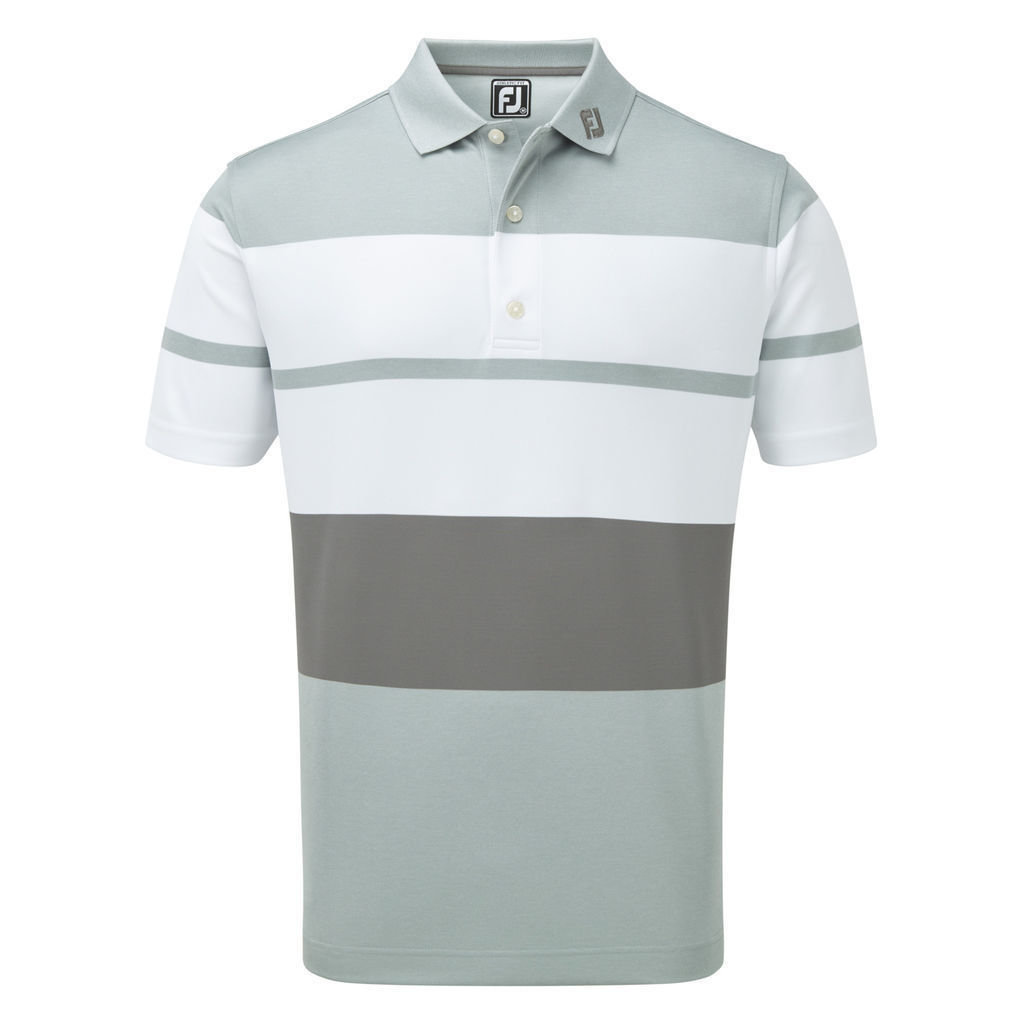Риза за поло Footjoy Colour Block Smooth Pique Grey/White/Granite M