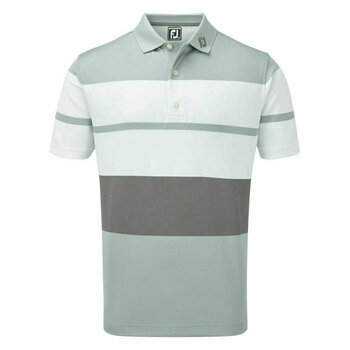 Camisa pólo Footjoy Colour Block Smooth Pique Grey/White/Granite M - 1