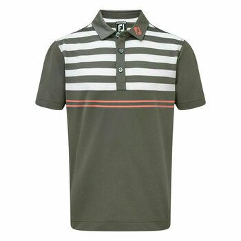 Chemise polo Footjoy Stretch Pique with Graphic Stripes Granite/White/Watermelon M - 1
