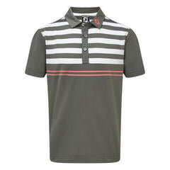 Polo košile Footjoy Stretch Pique with Graphic Stripes Granite/White/Watermelon S Polo košile