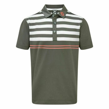 Polo Shirt Footjoy Stretch Pique with Graphic Stripes Granite/White/Watermelon S - 1