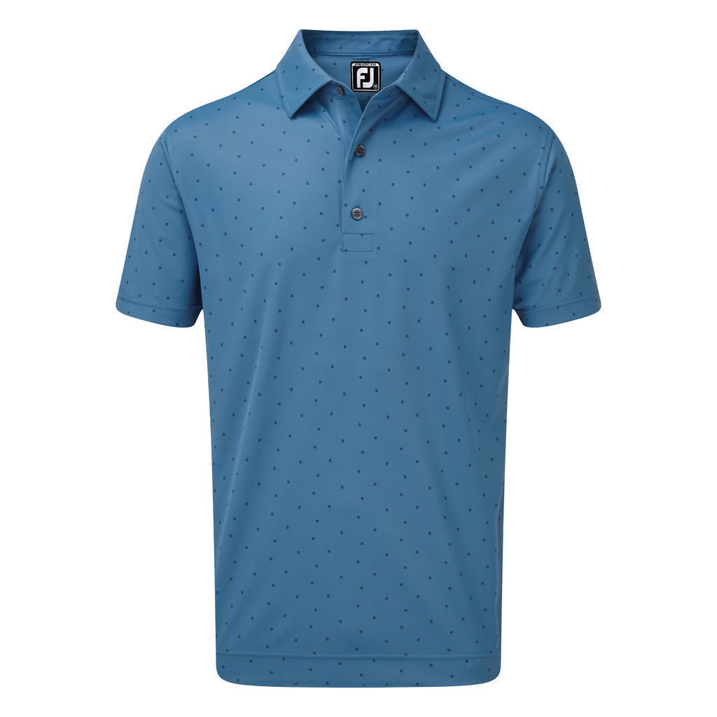 Camisa pólo Footjoy Smooth Pique with FJ Print Mens Polo Blue Marlin/Twilight XL
