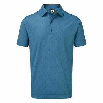 Polo Shirt Footjoy Smooth Pique with FJ Print Mens Polo Shirt Blue Marlin/Twilight XL - 1