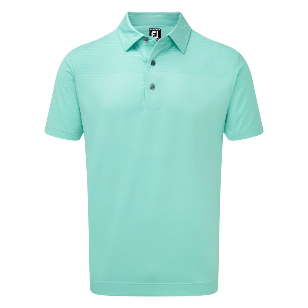 Риза за поло Footjoy Stretch Lisle Engineered Pinstripe Mens Polo Shirt Aqua XL